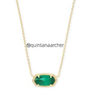 Elisa Gold Pendant Necklace in Emerald Cat's Eye